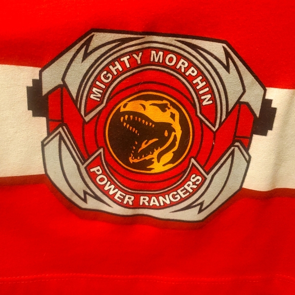 Power Rangers - Mighty Morphin - Red Long Sleeve Shirt w/ "helmet" Sunglasses - Picture 3 of 8